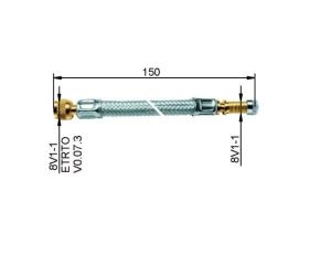 LKW-flexible Ventilverlängerung 150 mm, Metall ummantelt