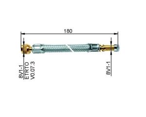 LKW-flexible Ventilverlängerung 180 mm, Metall ummantelt